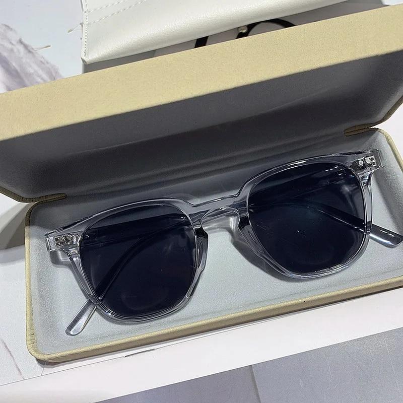 Fashion Korean Yellow Shades Vintage Square Cycling Sunglasses Women Oversized Sun Glasses Fashion Uv400 Eyewear  Goggles