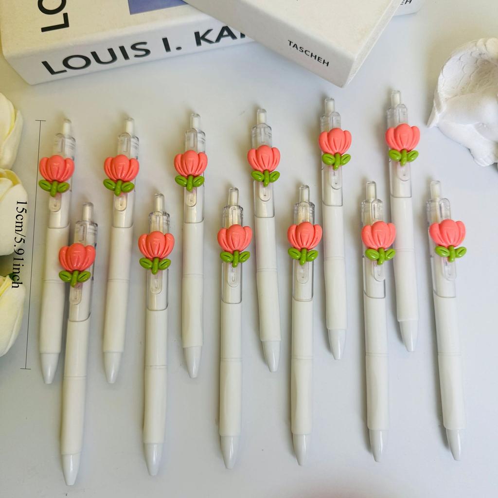 10Pcs Creative Kawaii Cute Neutral Pen Fashion Quick-Drying Pen Office Accessories School Supplies Aesthetic Pens Ballpoint Pen