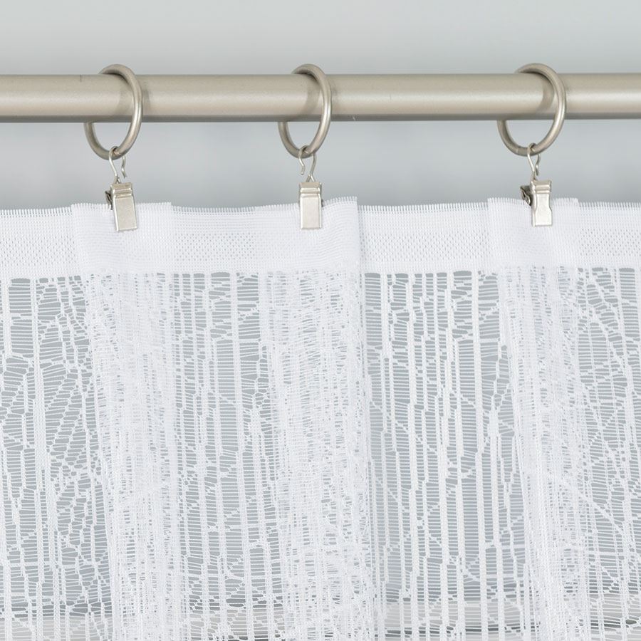 WIKTORIA - Ready-made jacquard curtain with a straight hem - 410x160 cm - white
