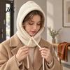 Windproof Winter Cap for Women Knitted Balaclava Cap, Warm Woolen Hat ,Adjustable Gift Her Drawstring Thermal Neck Warmer Outdoor Sports Cycling