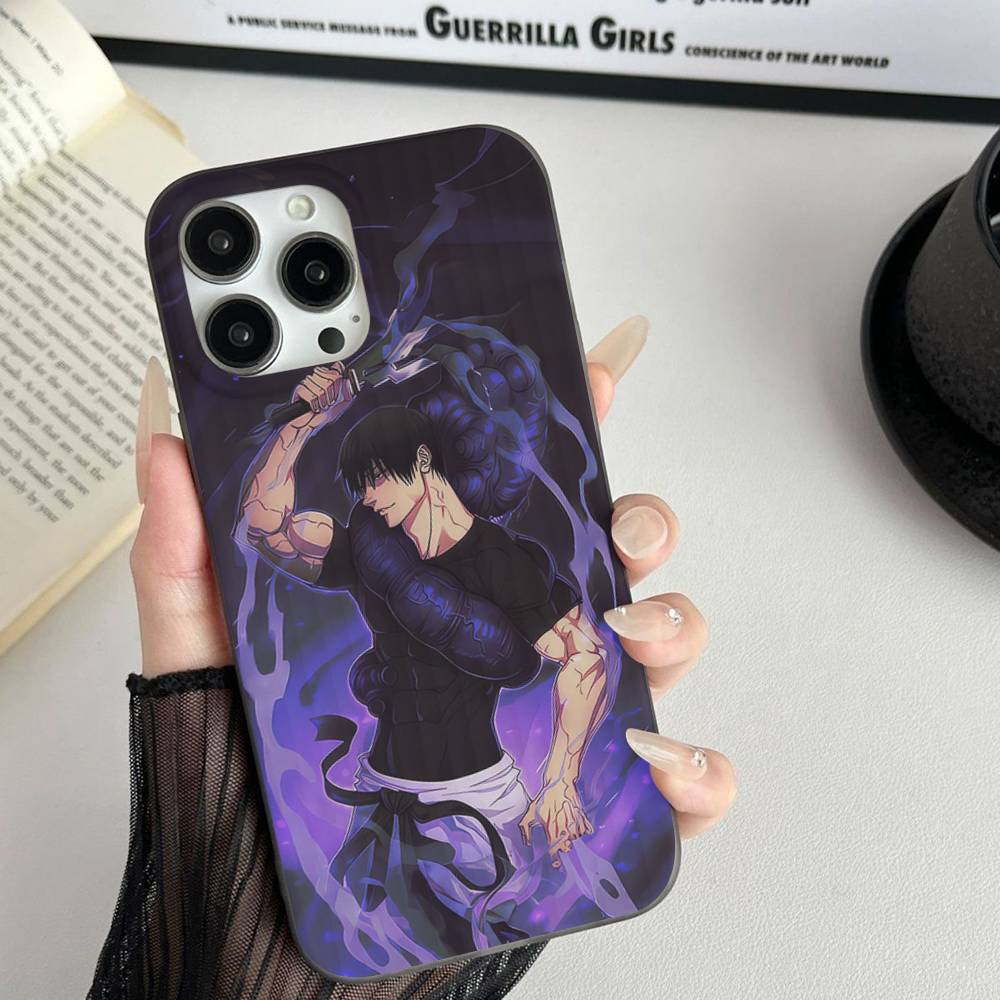 Übernatürliches Anime Jujutsu Kaisen Für Telefon 17 16 15 14 13 12 11 Pro Max Plus Pro Air Handyhülle Wellenförmige Streifen Rückseite