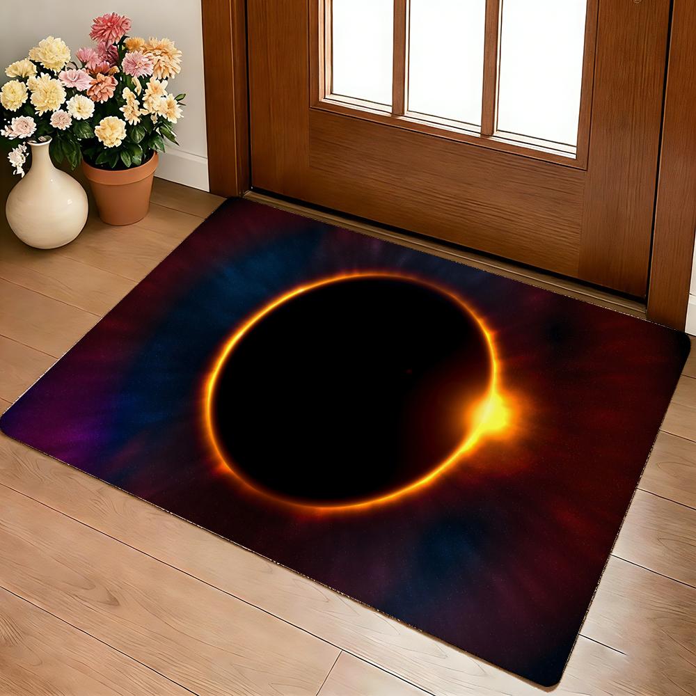 Cosmic Nebula Star Black Hole Floor Mat Cozy Flannel Soft Thick Non-Slip Mat For Living Room Bedroom Kitchen Decor Rugs