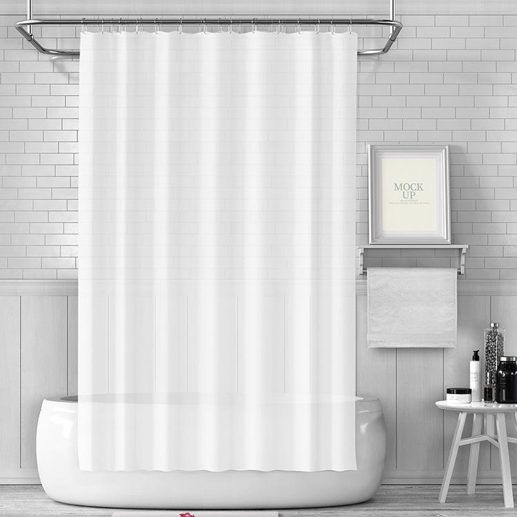 3D Printed PEVA Shower Curtain with Hooks – Thick, Waterproof, Mildew-Resistant Bathroom Partition