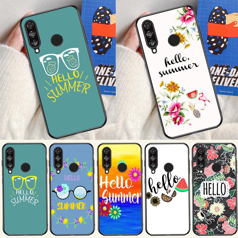 Hello Summer Flowers For Huawei Nova Y91 Y90 Y60 Y70 Y72 Y61 9 10 SE 12i 12s 11i 5T P60 Pro P20 P30 P40 Lite Case