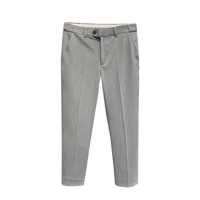 Summer new drape non-ironing small trousers men's slim-fitting retro trousers light business simple casual trousers