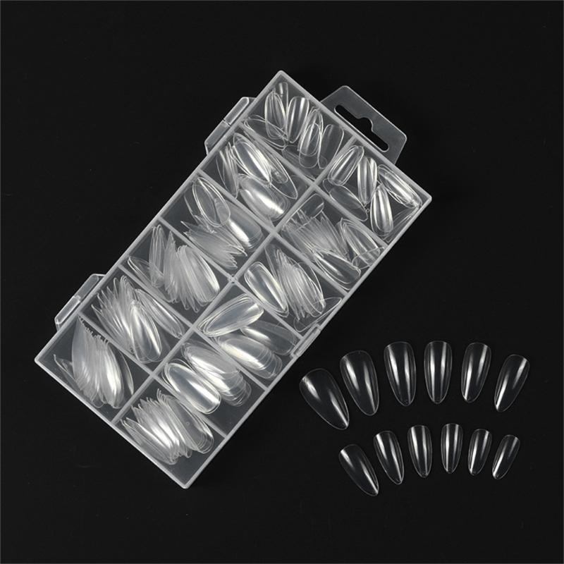 Extras Long Nail Tip,Half Cover C Curves Fake Nail Tips,Square/Almond Press On Nail Full Cover False Nail for Nail Salon