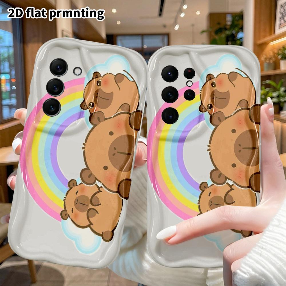 Phone Case: 2D Flat Samsung Galaxy A34 A35 S20 S22 S21 FE Plus Ultra Protective Case, Rainbow Clouds, Christmas Halloween Holiday Gift