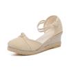 Women's 2025 Summer Slope Heel Roman Sandals - Casual High Heels, European & American Style, Fashionable Korean Design.