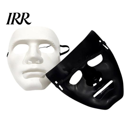Classic Hip-hop Prop Halloween Mask for Hip Hop Dance Performance, Durable Hard Plastic Ghost Solid Color Party Face Cosplay, Breathable Unisex Stage