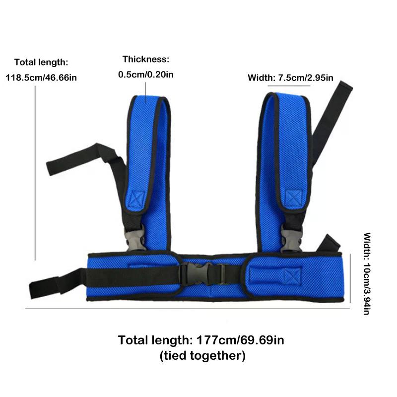 Wheelchair Fall Prevention Safety Belt with Shoulder Straps for Elderly , Adjustable Harness Brace Support Vest Nursing Band
