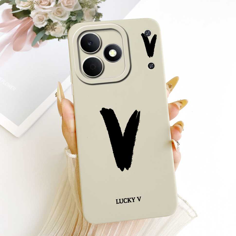 For Realme Note 80 4G RMX5388 Case Lucky Letters A-Z Silicone Back Cover For Realme Note80 4G 6.74" Full Protection Phone Cases