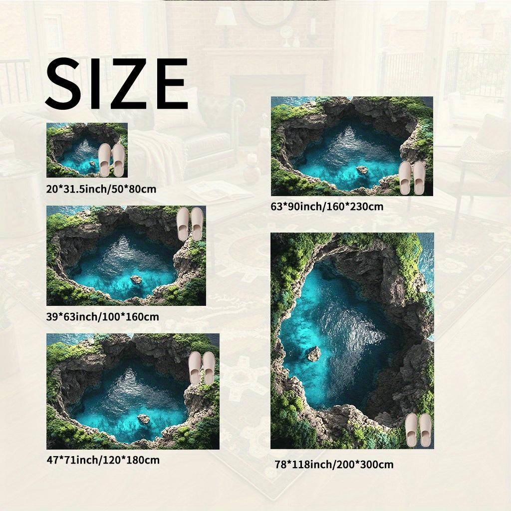 Scenic Waterfall Rug for Nature Lovers Relaxing Landscape Decor Indoor Outdoor Area Rugs Anti slip carpet can be machine washed