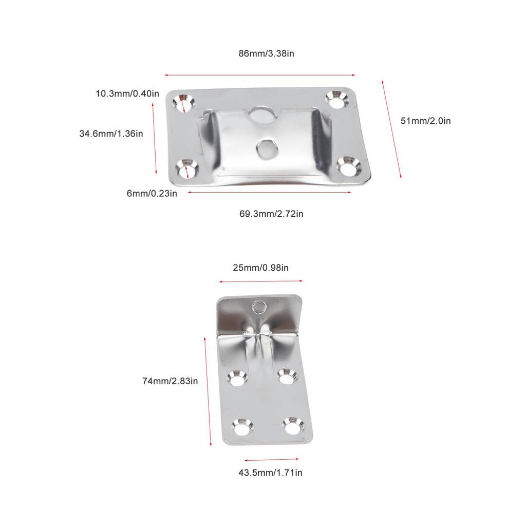 Stainless steel removable table bracket set, 2 wall brackets and 2 table brackets, support