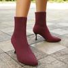 Fashion Fashion Solid Elastic Socks Boots Women 2025 Autumn Sexy Pointed Toe High Heel Ankle Boots Brand Design Solid Booties Size 43