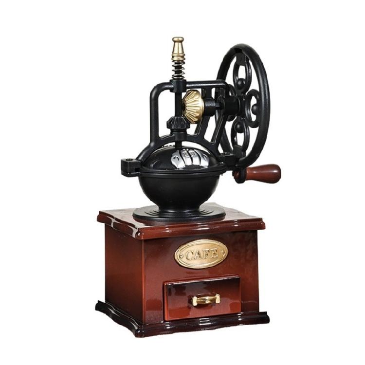 Wind Up Clockwork Mechanism Musical Box Birthday Gift Table Decorations Retro Hand Crank Coffee Grinders Shape Music Box 1