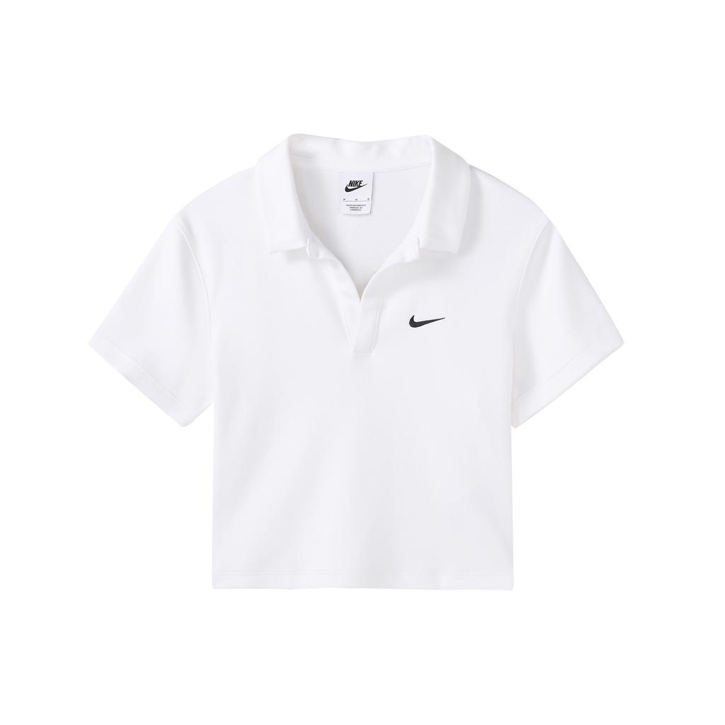 New Nike Sportswear Essential Women's Short-Sleeve Polo Top White DV7885-100