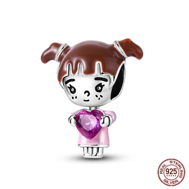 Prawdziwe 925 Sterling Silver kolorowy motyl sowa wróżka wisiorki koraliki Fit Fasion 925 oryginalne bransoletki naszyjniki Fine DIY biżuteria