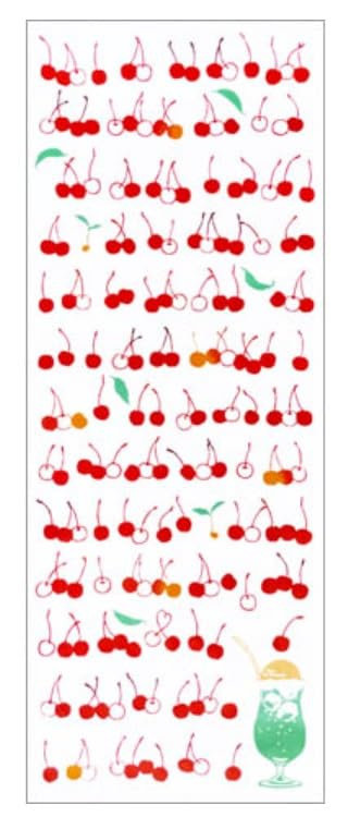 Todaya Shoten Tenugui Cream Soda and Cherries 1522 Nashien-zome (Hand Towel)