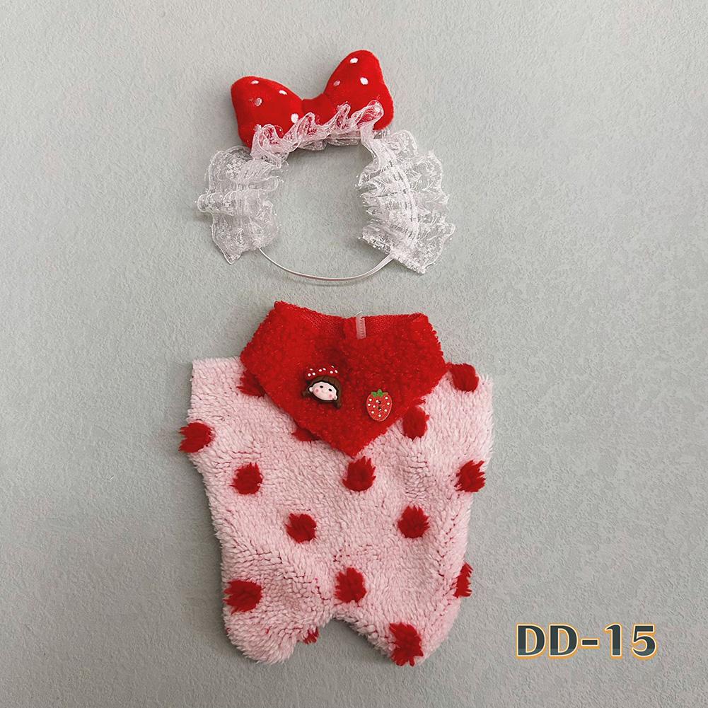20CM Cotton Doll Rompers Cartoon Plush Doll Replacement Outfit Dress Playing House Accessories Mini Clothes