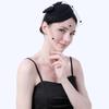 Black Mesh Headdress Stewardess Hat French Temperament Pearl Bow Hair Clip For Women