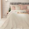 NULES Decorative Bedspread - Subtle Beige with Embossed Pattern - 200x220cm
