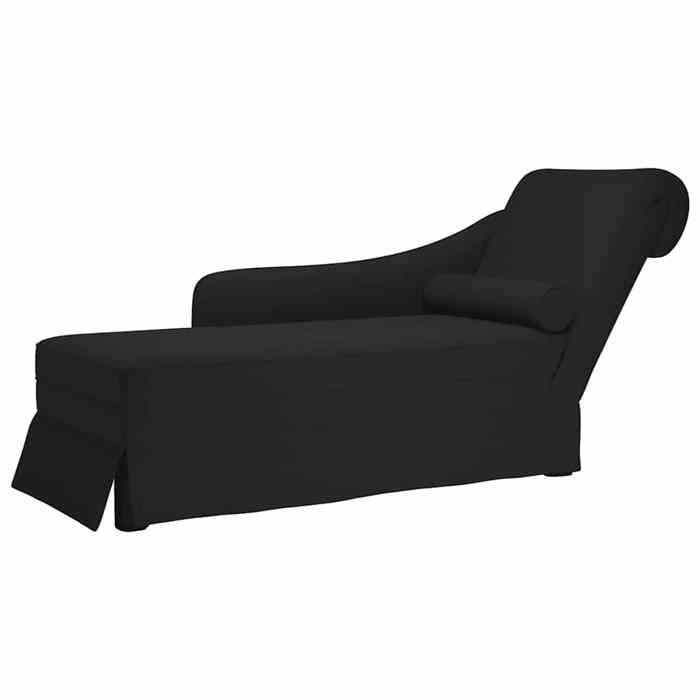VidaXL Fauteuil long avec traversin et accoudoir droit noir velours, fauteuil, fauteuil de détente, fauteuil long 4009787