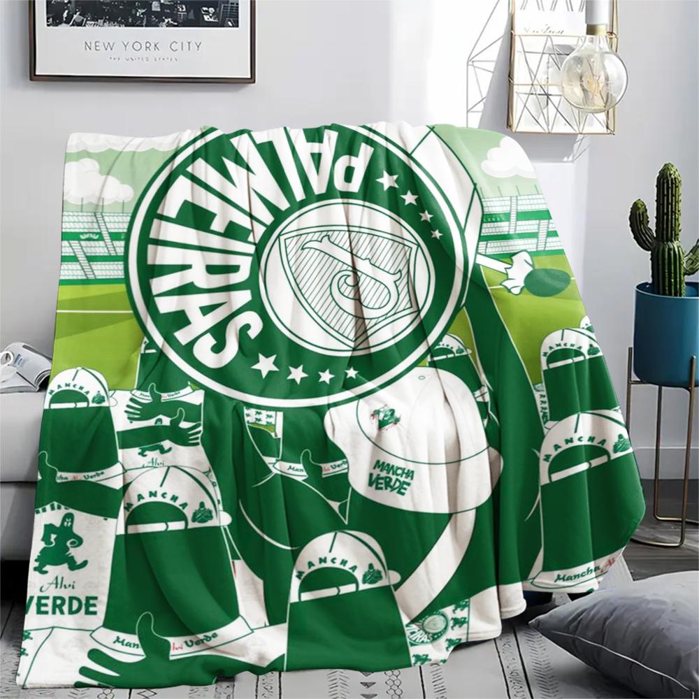 Palmeiras FC Pattern Flannel Blanket, High Quality Comfortable for All Seasons, Home Decor, Warmth and Comfort, Perfect for Gifts.