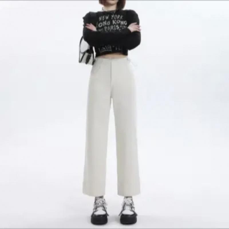Petite Women s Thickened Velvet Maternity Jeans - Drawstring Straight Leg, Autumn/Winter 2025 Style 2XL