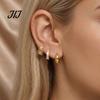 Gold Plated Ear Cuff 3 Pairs Cuffs, Minimalist Metal Hollow Zirconia Clip-on Earrings Auricle for Women, Fashionable Non Pierced Jewelry Daily Wear No