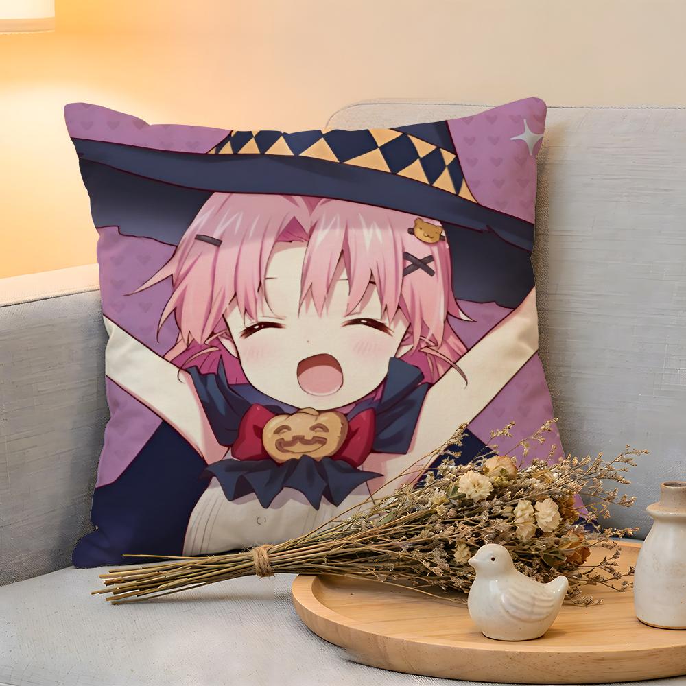 Kissenbezug Leinen Hautfreundlich Weich Dekorativer Bezug Für Sofa Heimdeko Kwaii Anime Niedlich SSchoolLives Kissenbezug
