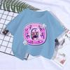 Cute letter boy T-shirt Kpop demon hunter T shirt children's boy and girl summer short sleeved   top children's clothing