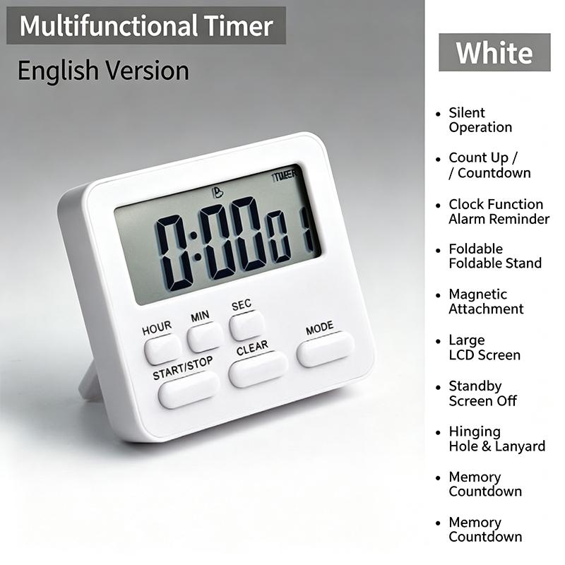 Digital Display Cooking Alarm Clock Kitchen Timer Sleep Stopwatch Clock House Countdown Kids Student Learning Time Manager
