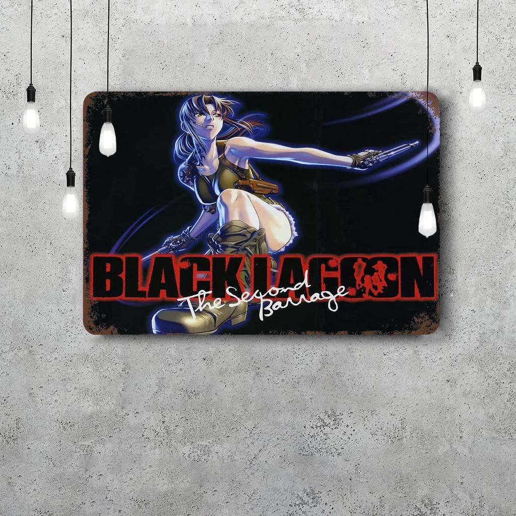 revy black lagoon Funny Bar Metal Sign Retro Plaque Sign Alcohol Drinker Pub Club Man Cave Kitchen Wall Decoration