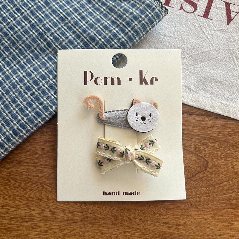 Plaid & Solid Color Korean Hair Bows - Girls' BB Clips and Hairpins