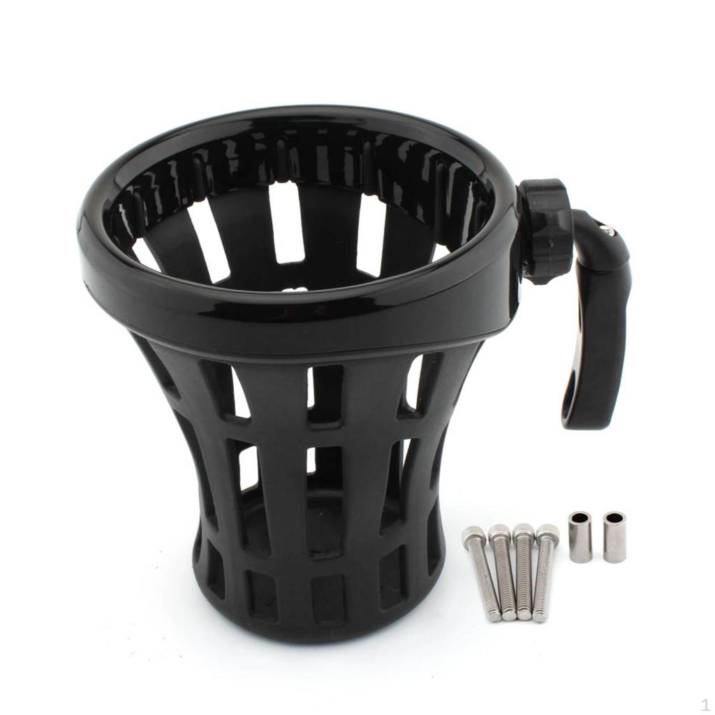 Motorcycle Cup Holder Openwork Handlebar Drink Aluminum Vehicle Accessory Black