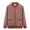 Fat Mama Plus Size Fleece-Lined Cardigan: Warm Autumn Winter Sweater for Middle-Aged & Elderly Women