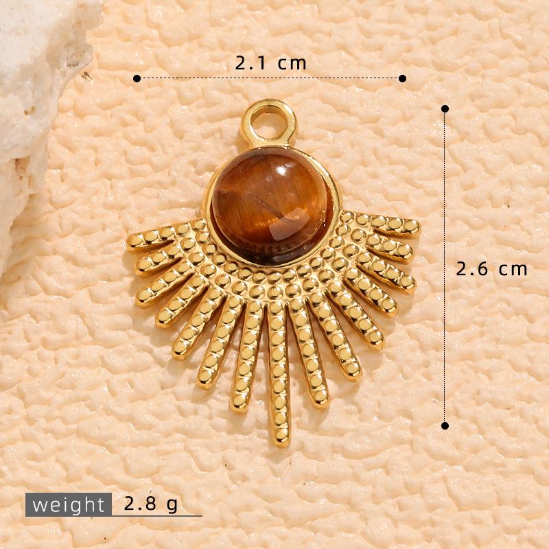 Stainless Steel Tiger Eye Oval Pendant & Earrings Set