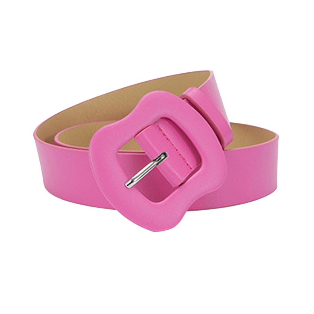 Women Wide Faux Leather Belt, Candy Color Irregular Gourd Pin Buckle Belt, Solid Color Decor Waist Belt for Jeans Dresses
