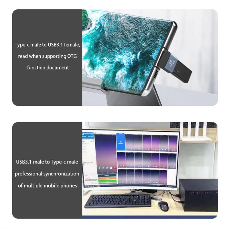 Usb-C Male To Usb-A Male Otg Adapter C Male To A Female 3D Elbow Converter For Charging Data