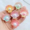6pcs Shiny Resin Shells Accessories Pearl Craft Supplies Jewelry Making Charms  Earrings Decoration
