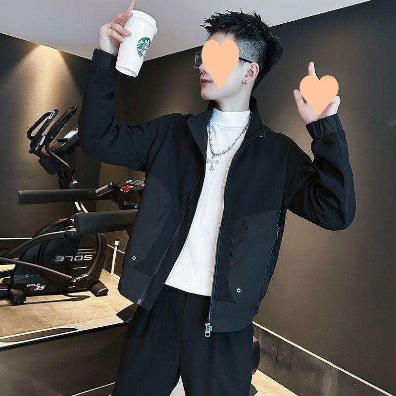 

Весенняя и осенняя одежда и куртки Мужская повседневная одежда с воротником-стойкой Универсальные платья Новые мужские топы Красивые куртки M