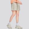 Skechers Solid Color Mid-Rise Moisture-Wicking Quick-Dry Straight-Leg Casual Shorts Women Shorts Silver Gray L224W032-001K