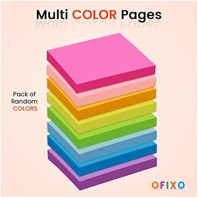 Ofixo Color Sticky Note Adhesive Paper Post Memo Pad Stationery Office Accessories School Supplies (400 Pcs)