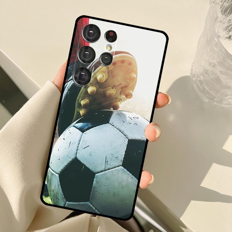 Football Soccer Ball Case For Samsung Galaxy S25 Ultra S21 S22 S23 S24 Ultra S9 S10 Plus S20 FE S25 FE Back Cover
