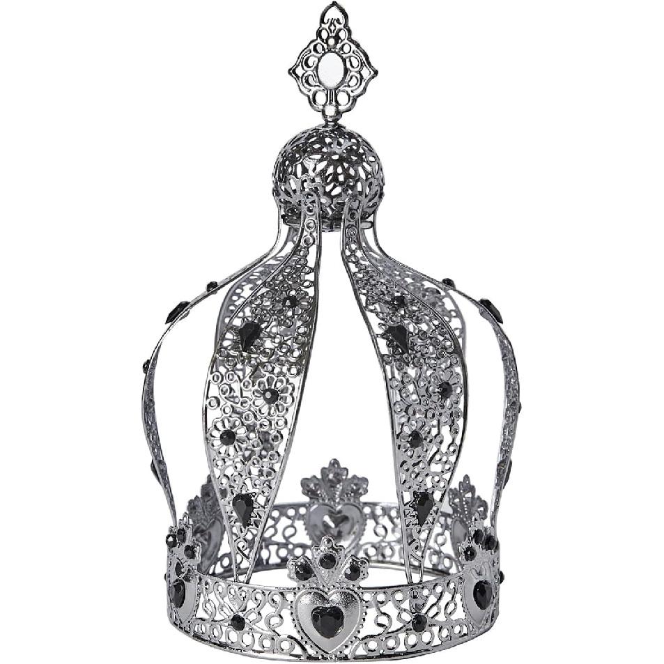 

Tower Tiara Crown Birthday CakeTopper Crystal Headpiece Party Crown Party Cake Decoration Black