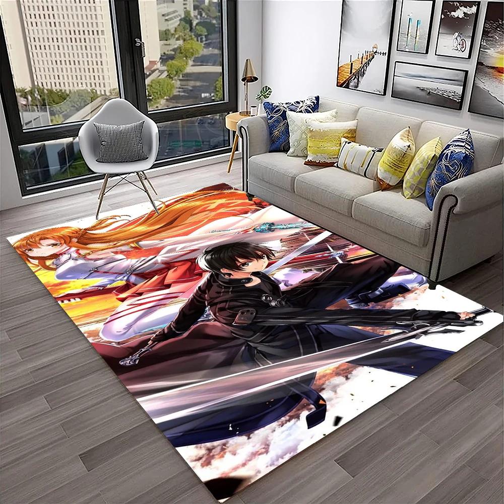Sword Art Online SAO Novel Cartoon Carpet Rug for Home Living Room Bedroom Sofa Doormat Decor,kids Area Rug Non-slip Floor Mat