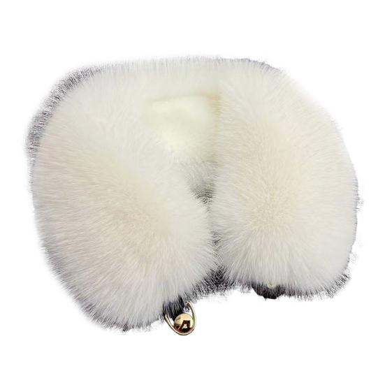 Fake Scarf Puffy Collar Trim Fur Neck Scarf Adjustable Button Fastening Faux Removable Plush Winter Warmer