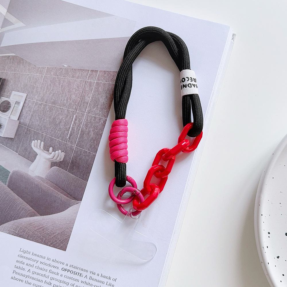 

Цветной шнурок для телефона из нейлона с плетеной цепью для пар, для альпинизма, защита от потери - 4 цвета чёрный