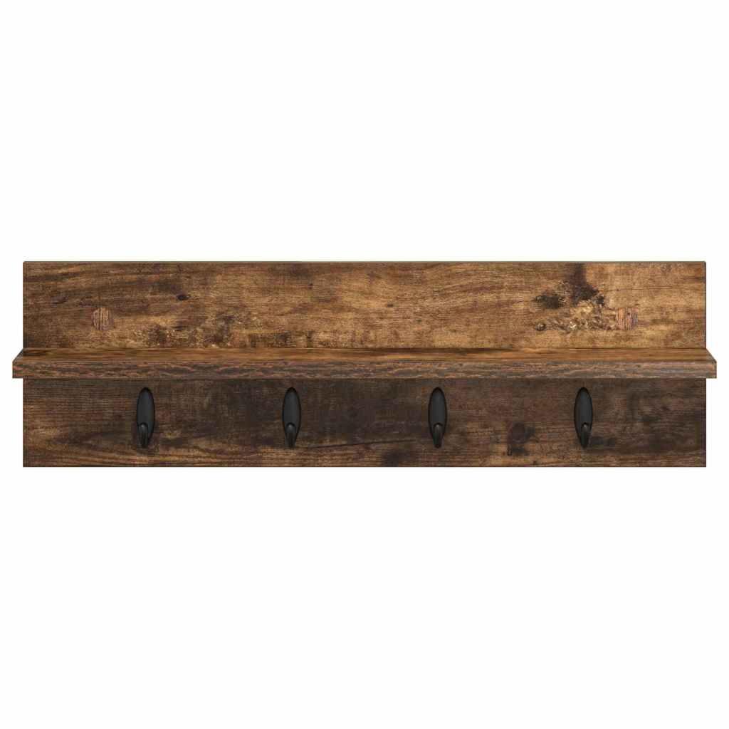 Wall Mounted Nightstand Smoked Oak 60 x 10.5 x 18 cm