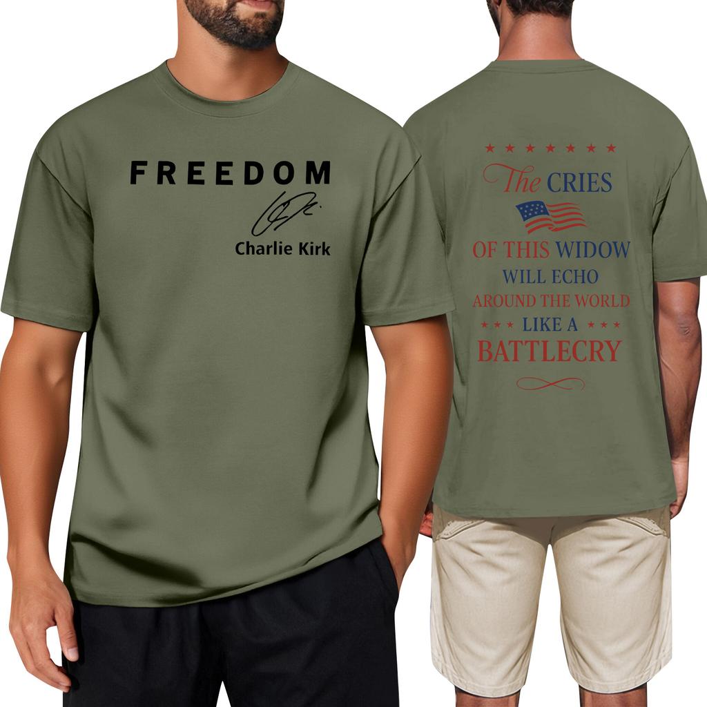Men's Commemorative Print T-Shirt Free Neck T-Shirt